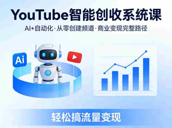YouTube智能创收系统课,AI+自动化,从零创建YouTube频道并实现商业变现的完整路径,轻松搞流量变现-OG资源站