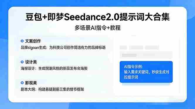 （17935期）豆包+即梦Seedance2.0提示词大合集：多场景AI指令+教程，解锁文案、设计、影视高效创作-OG资源站