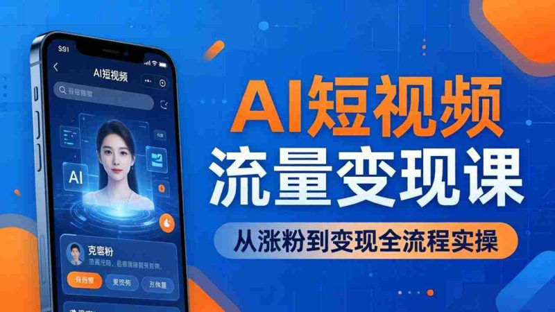 (17939期)AI短视频流量变现课:一部手机玩转数字人克隆+爆款制作,从涨粉到变现全流程实操-OG资源站