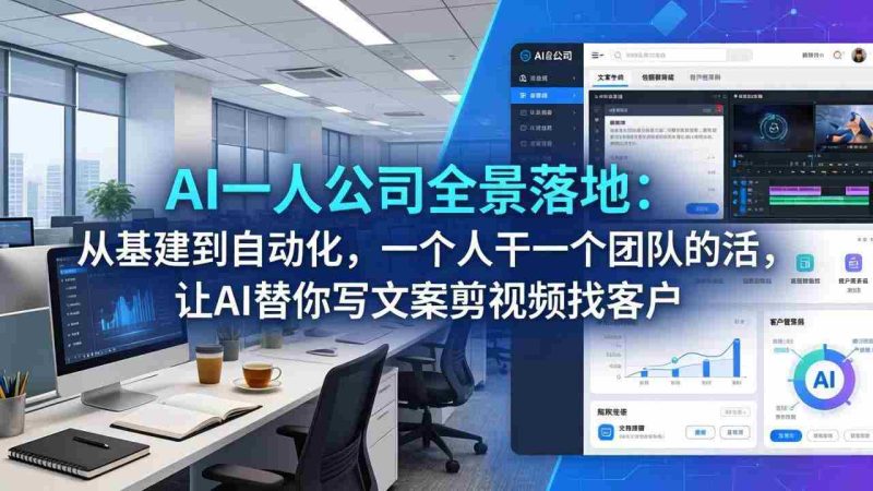 （17939期）AI一人公司全景落地：从基建到自动化，一个人干一个团队的活，让AI替你写文案剪视频找客户-OG资源站