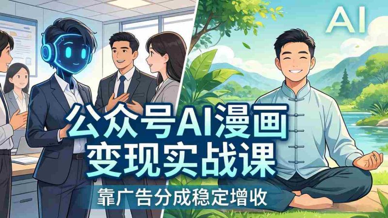 （17921期）公众号AI漫画变现实战课：星座/职场/养生多赛道+智能体发文，靠广告分成稳定增收-OG资源站