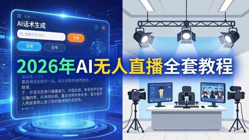 (17953期)2026年AI无人直播全套教程:OBS安装+软件配置+直播间搭建+话术生成+一键开播实操-OG资源站