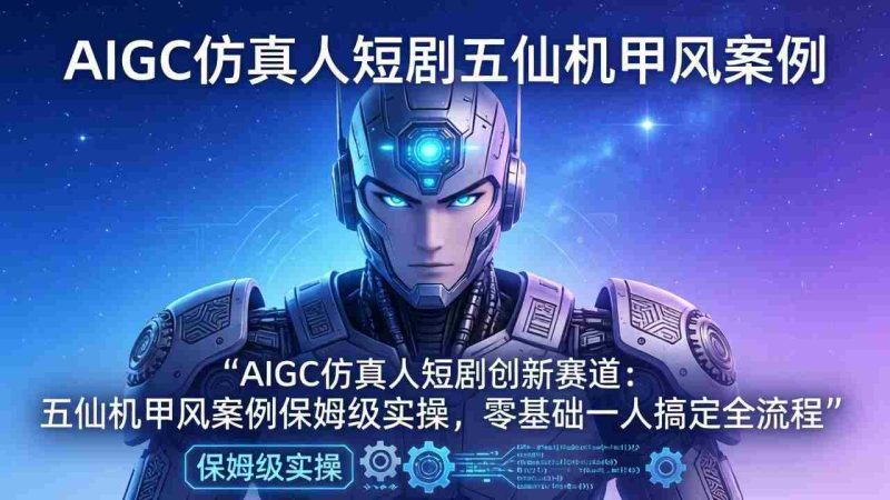 (17961期)AIGC仿真人短剧创新赛道:五仙机甲风案例保姆级实操,零基础一人搞定全流程-OG资源站
