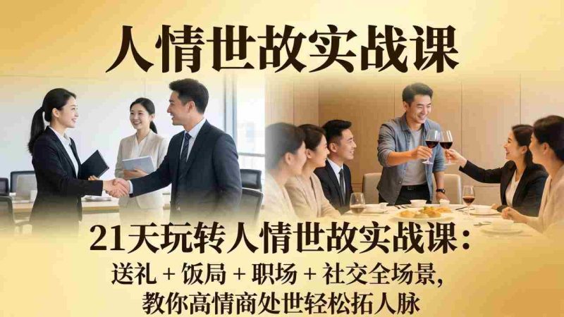 （17968期）21 天玩转人情世故实战课：送礼 + 饭局 + 职场 + 社交全场景，教你高情商处世轻松拓人脉-OG资源站