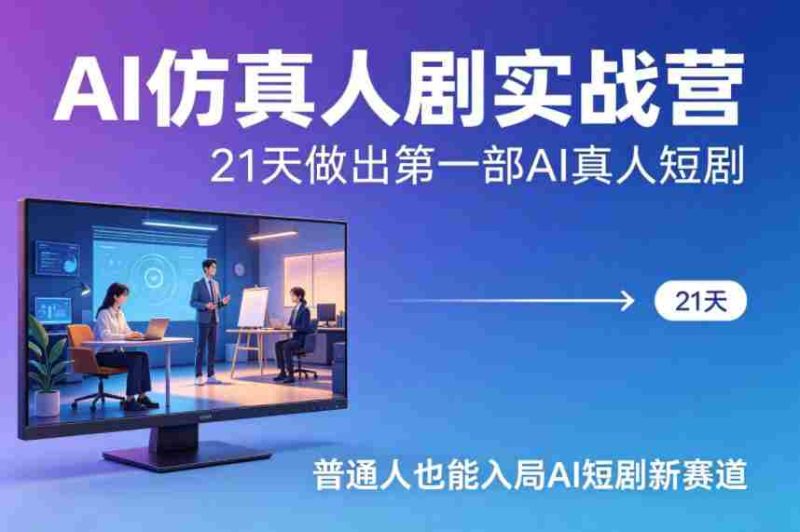 AI仿真人剧实战营，21天做出第一部AI真人短剧，普通人也能入局AI短剧新赛道-OG资源站
