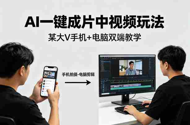 AI一键成片中视频玩法,某大V中视频教学(手机+电脑)-OG资源站