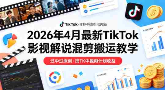 26年4月最新TikTok影视解说混剪搬运教学,过中过原创,撸TK中视频计划收益-OG资源站