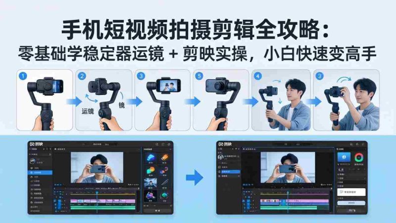 (18003期)手机短视频拍摄剪辑全攻略:零基础学稳定器运镜 + 剪映实操,小白快速变高手-OG资源站