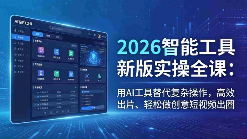 （18005期）2026智能工具新版实操全课：用AI工具替代复杂操作，高效出片、轻松做创意短视频出圈-OG资源站