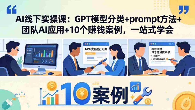 (18017期)AI线下实操课:GPT模型分类+prompt方法+团队AI应用+10个赚钱案例,一站式学会-OG资源站