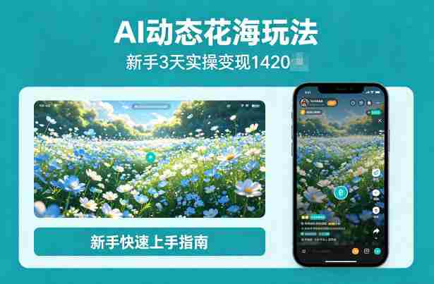 AI动态花海玩法，项目经过实操3天变现1420，新手也能快速上手-OG资源站
