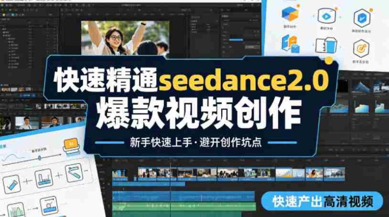 快速精通seedance2.0爆款视频创作，快速产出高清视频，避开大量创作坑点，新手也能快速上手-OG资源站