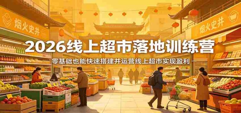 2026线上超市落地训练营,零基础也能快速搭建并运营线上超市实现盈利-OG资源站