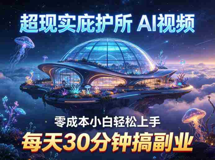超现实庇护所AI视频项目拆解,零成本小白轻松上手,每天30分钟搞副业-OG资源站