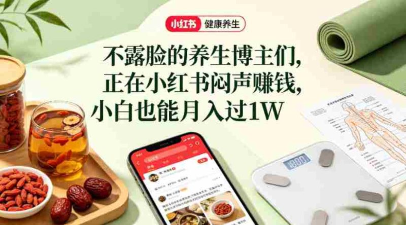 小红书健康养生科普图文赛道,不露脸的养生博主们,正在小红书闷声賺钱,小白也能月入过1W-OG资源站