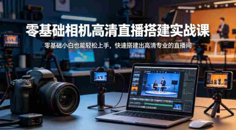 零基础相机高清直播间搭建实战课,小白也能轻松上手,快速搭建出高清专业的直播间-OG资源站
