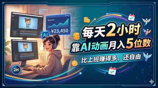 （18051期）每天 2 小时，靠 AI 动画月入 5 位数，比上班赚得多，还自由-OG资源站