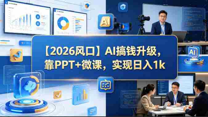 【2026风口】AI搞钱升级,靠PPT+微课,实现日入1k-OG资源站