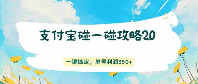 支付宝碰一碰攻略2.0,一键搞定,单号利润350+-OG资源站