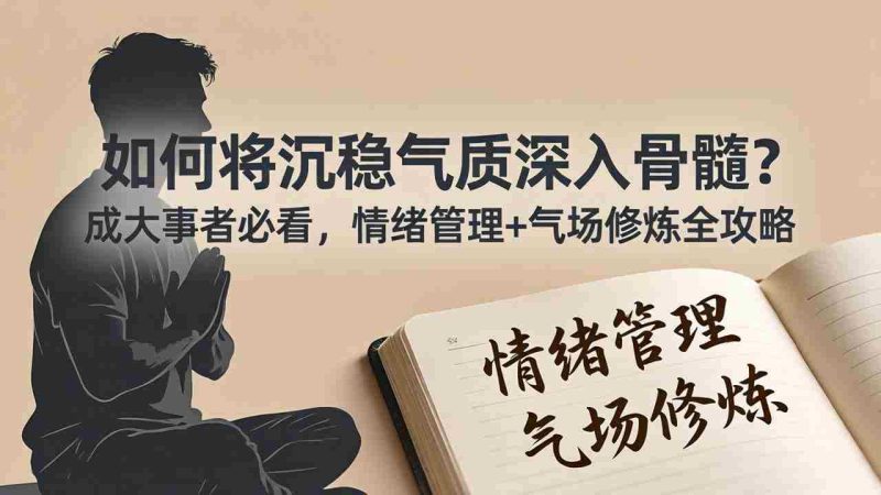 (18058期)付费文章:如何将沉稳气质深入骨髓?成大事者必看,情绪管理+气场修炼全攻略-OG资源站