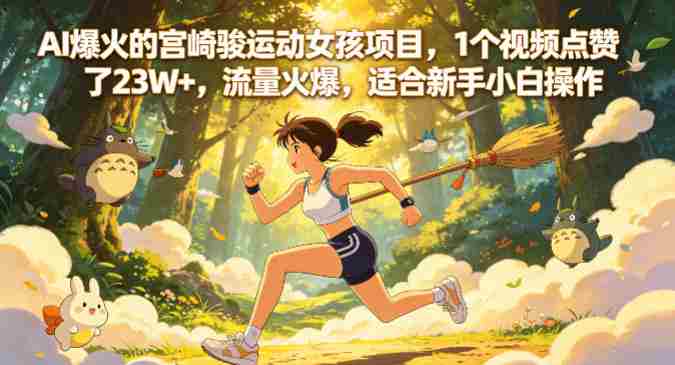 AI爆火的宫崎骏运动女孩项目,1个视频点赞了23W+,流量火爆,适合新手小白操作【详细拆解】-OG资源站