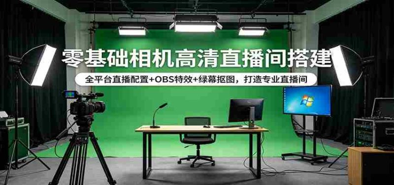 零基础相机高清直播间搭建：全平台直播配置+OBS特效+绿幕抠图，打造专业直播间-OG资源站