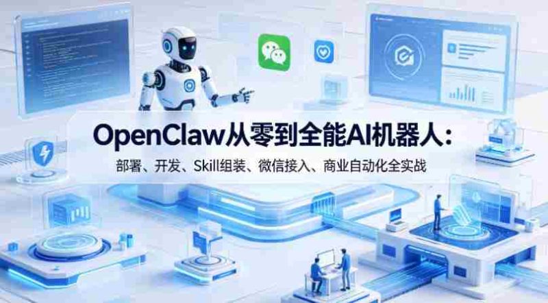 OpenClaw从零到全能AI机器人:部署、开发、Skill组装、微信接入、商业自动化全实战-OG资源站