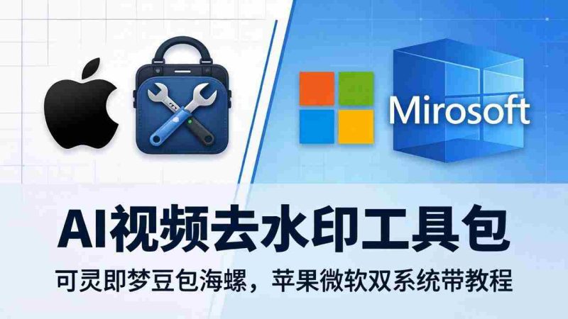 （18073期）AI视频去水印工具包：可灵即梦豆包海螺，苹果微软双系统带教程-OG资源站