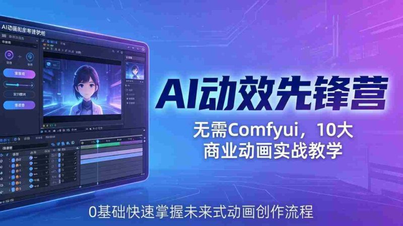 （18077期）AI 动效先锋营：无需Comfyui，10大商业动画实战教学，0基础快速掌握未来式动画创作流程-OG资源站