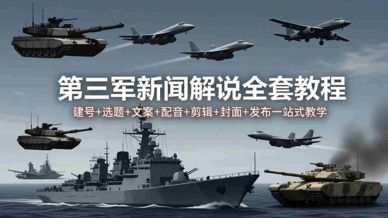 （18081期）第三军迷新闻解说全套教程：建号+选题+文案+配音+剪辑+封面+发布一站式教学-OG资源站