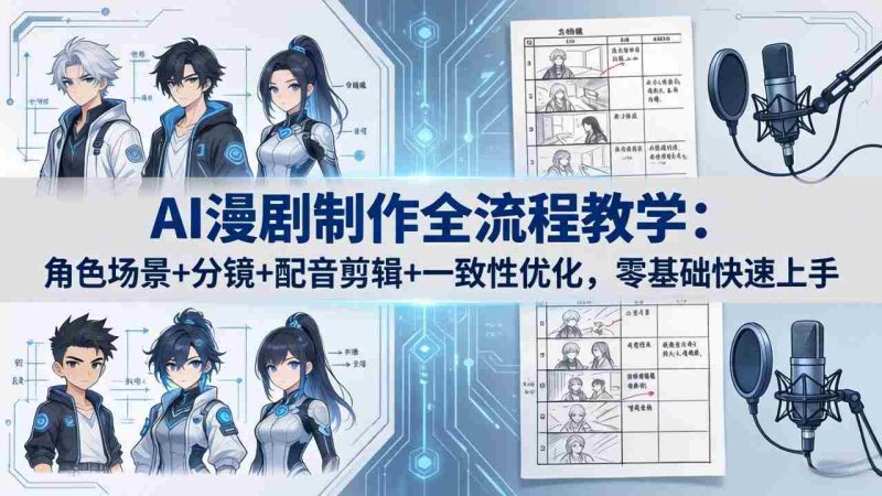 (18090期)AI漫剧制作全流程教学:角色场景+分镜+配音剪辑+一致性优化,零基础快速上手-OG资源站