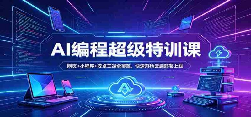 AI编程超级特训课:网页+小程序+安卓三端全覆盖,快速落地云端部署上线-OG资源站