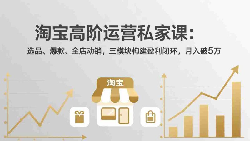 （18095期）淘宝高阶运营私家课（更新26年4月18）：选品、爆款、全店动销，三模块构建盈利闭环，月入破5万-OG资源站