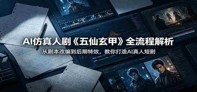 AI仿真人剧《五仙玄甲》全流程解析:从剧本改编到后期特效,教你打造AI真人短剧-OG资源站