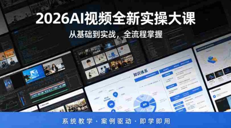 2026AI视频全新实操大课,从基础到实战,全流程掌握,系统教学·案例驱动·即学即用-OG资源站