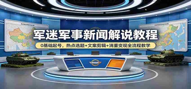 军迷军事新闻解说教程:0基础起号,热点选题+文案剪辑+消重变现全流程教学-OG资源站