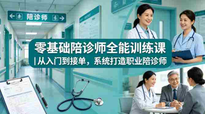 零基础陪诊师全能训练课|从入门到接单,系统打造职业陪诊师-OG资源站