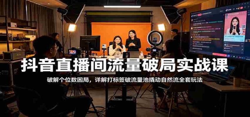 抖音直播间流量破局实战课:破解个位数困局,详解打标签破流量池撬动自然流全套玩法-OG资源站