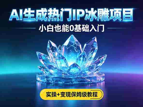 AI生成热门ip冰雕项目,小白也能0基础入门,实操+变现保姆级教程-OG资源站