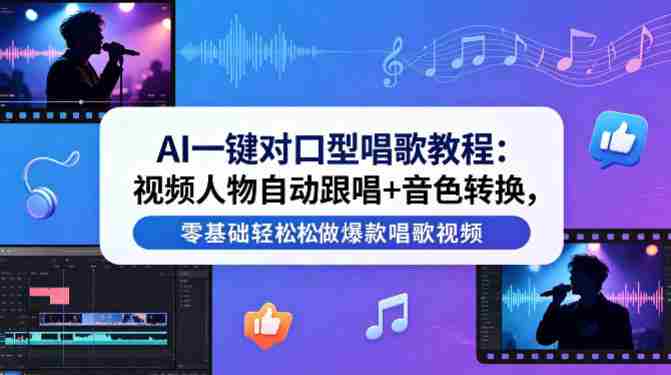 AI一键对口型唱歌教程:视频人物自动跟唱+音色转换,零基础轻松做爆款唱歌视频-OG资源站