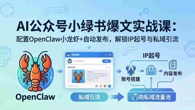 (18132期)AI公众号小绿书变现实战课:小绿书爆文写作+OpenClaw自动发布,解锁IP起号与私域引流-OG资源站