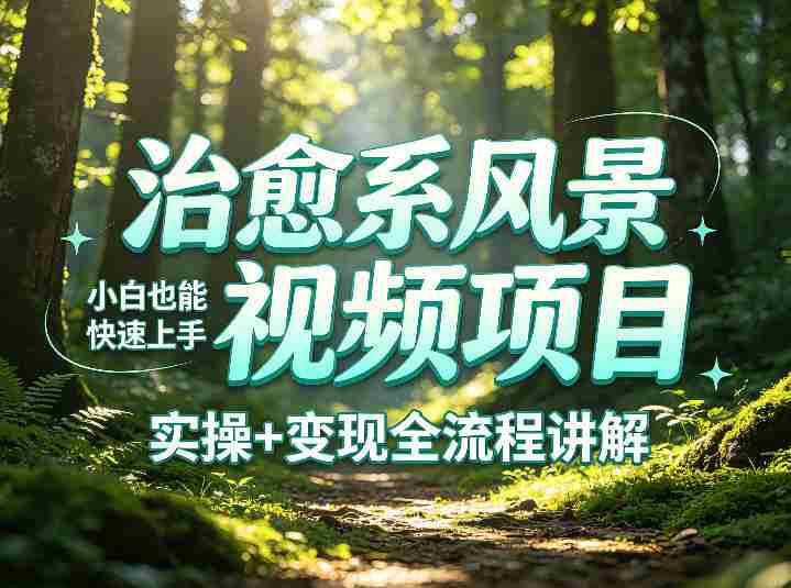 治愈系风景视频项目拆解，小白也能快速上手，实操+变现全流程讲解-OG资源站