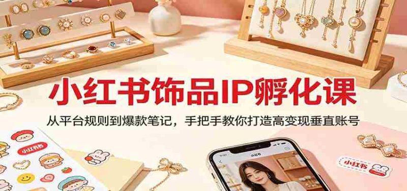 小红书饰品IP孵化课：从平台规则到爆款笔记，手把手教你打造高变现垂直账号-OG资源站