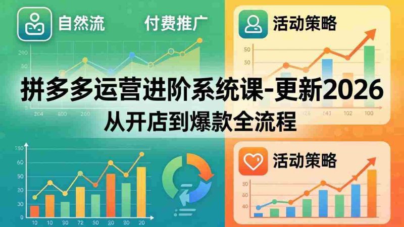 (18157期)拼多多运营进阶系统课-更新2026:从开店到爆款全流程,自然流+付费推广+活动策略-OG资源站