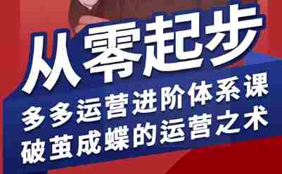 拼多多运营进阶系统课,从零起步,多多运营进阶体系课,破茧成蝶的运营之术(更新26年4月)-OG资源站