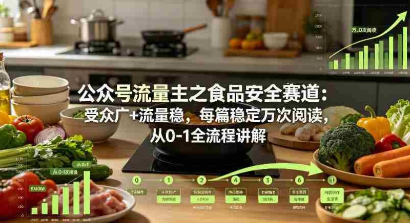 公众号流量主之食品安全赛道,受众广+流量稳,每篇作品稳定万次阅读,从0-1全流程讲解-OG资源站
