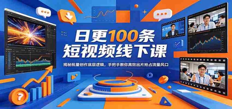 日更100条短视频线下课:揭秘批量创作底层逻辑,手把手教你高效出片抢占流量风口-OG资源站