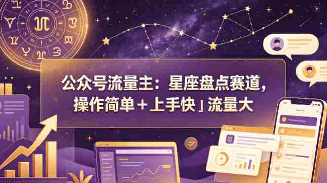 公众号流量主:星座盘点赛道,操作简单+上手快+流量大-OG资源站