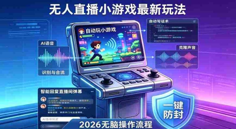 2026年AI无人直播小游戏全流程,不违规不封号,开启创业副业增收之路,小白月入1w+【揭秘】-OG资源站