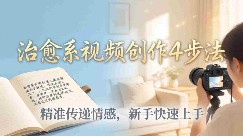 （18165期）治愈系视频创作4步法：从文案打磨到画面呈现，精准传递情感，新手快速上手出优质内容-OG资源站